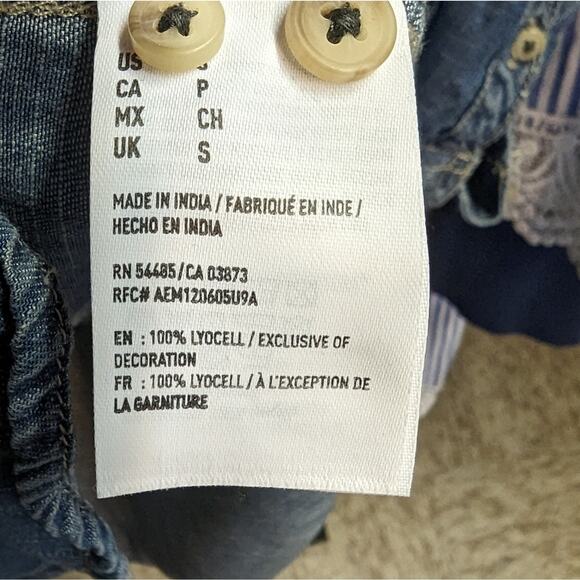 American Eagle Womens Preppy Chambray Denim Button Front Tunic Dress Small - Picture 4 of 4